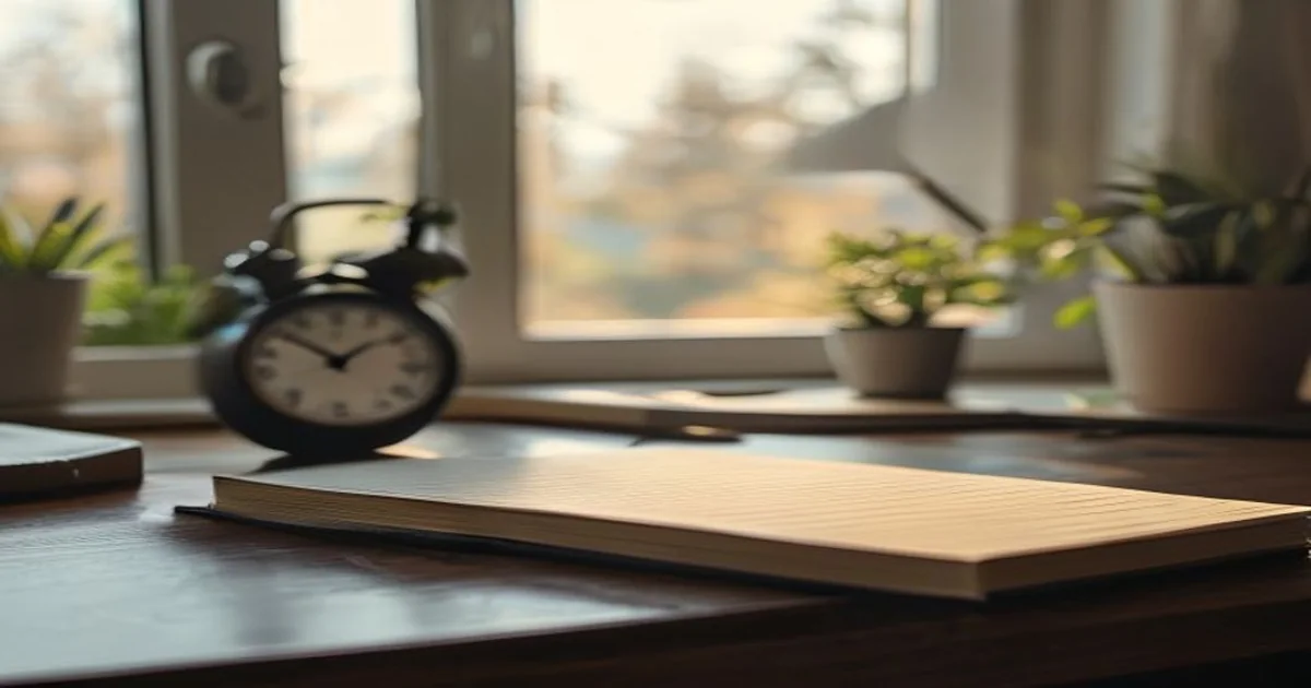 Analog clock, notebooks and coffee cup on a quiet home desk during a latency comparison