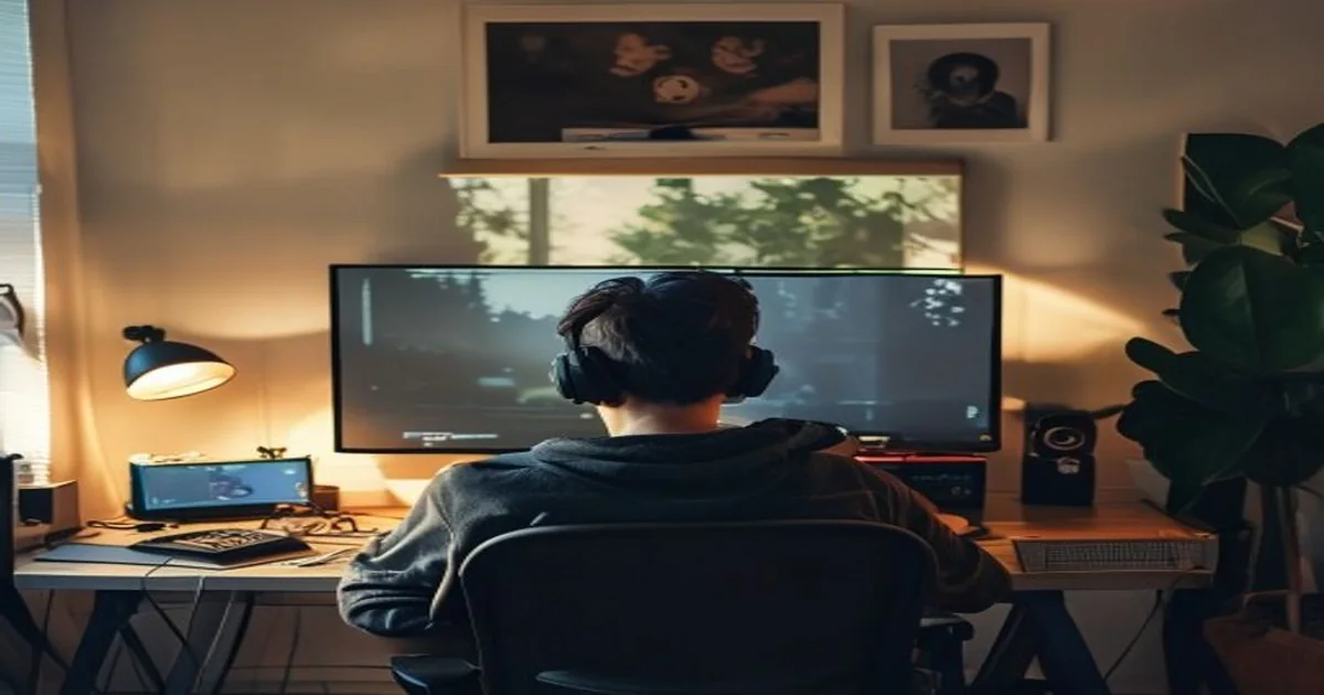 Home gamer checking connection notes beside a monitor and loose network cable