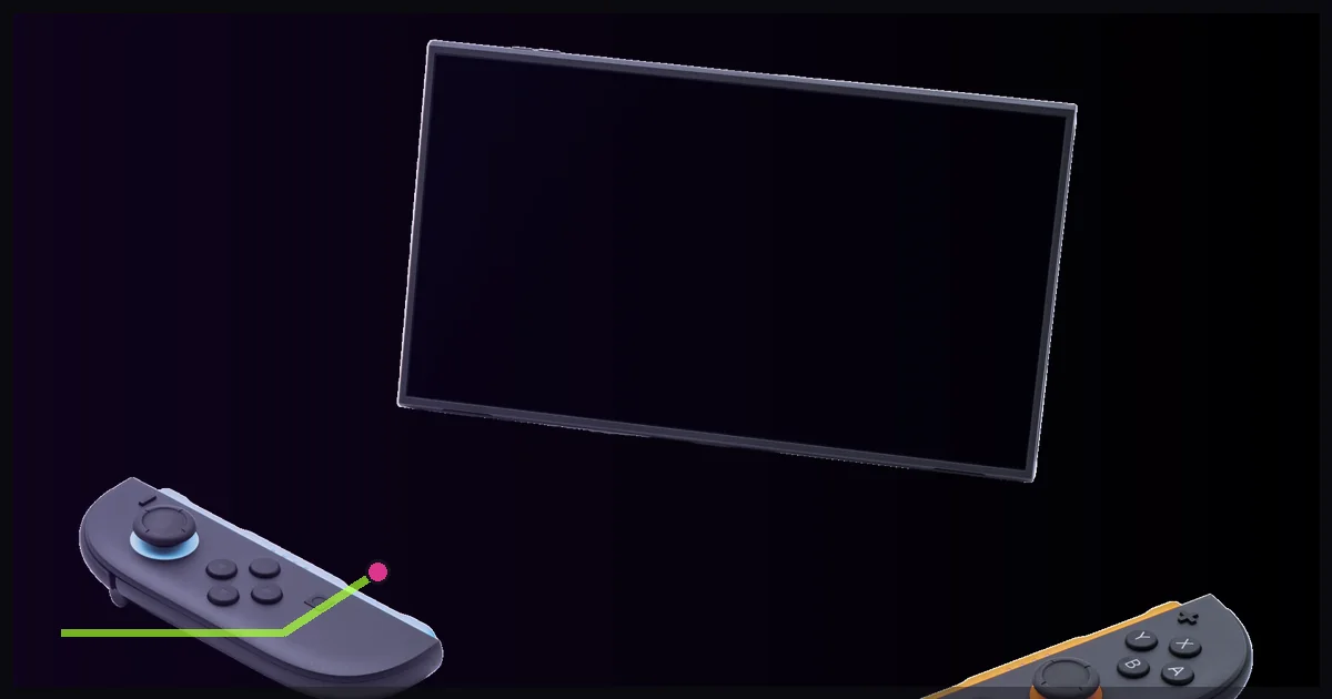 Nintendo Switch 2 in tabletop mode with detached controllers