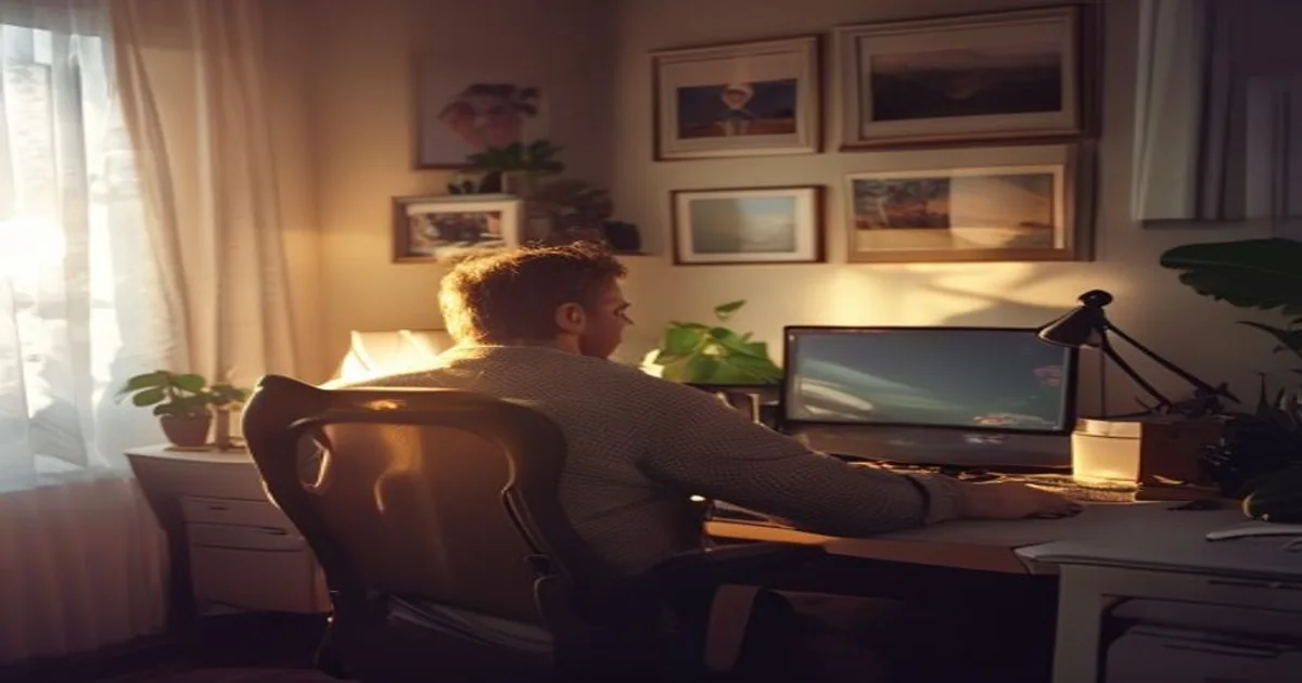 Gamer seated at a tidy home PC desk while reviewing gaming VPN settings